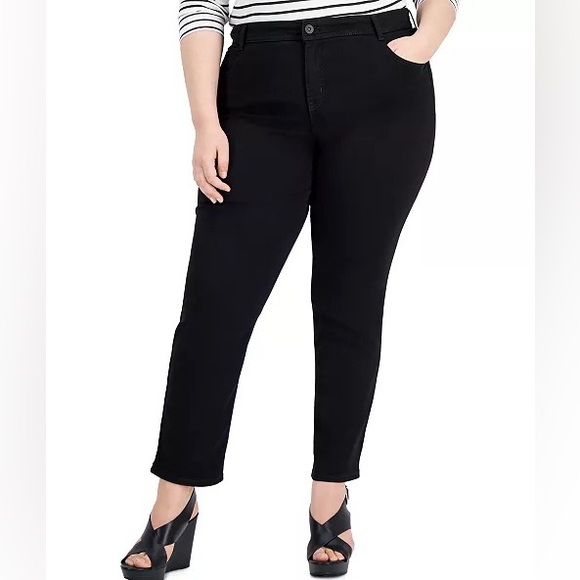 Style & Co. Denim - Style & Co High Rise Slim Leg Jeans Tummy Control Black 28” Inseam Size 18WP